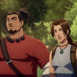 Lara Croft and Jonah Maiava from the animated Netflix series, Tomb Raider: The Legend of Lara Croft